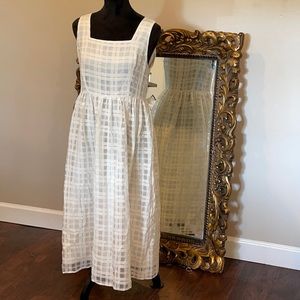 Frill Sleeveless Cream Dress Ladies